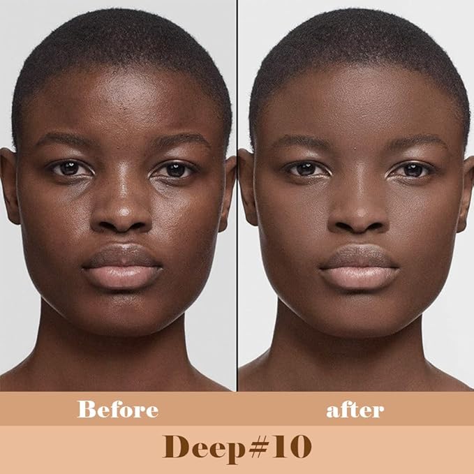 Liquid Concealer Makeup, Natural Coverage for Older Women, Under Eye Brightener Full Coverage Concealer for Dark Circles, Lightweight, Covers Oil-Free, Vegan & Cruelty-Free, 10 Deep