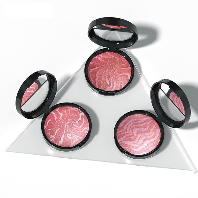 Baked Blush-n-Brighten Marbleized Blush, 2-in-1 Blush & Highlighter Hybrid - Pink Buttercream - Natural Finish, Buildable Color, (A02#, 1Pcs)