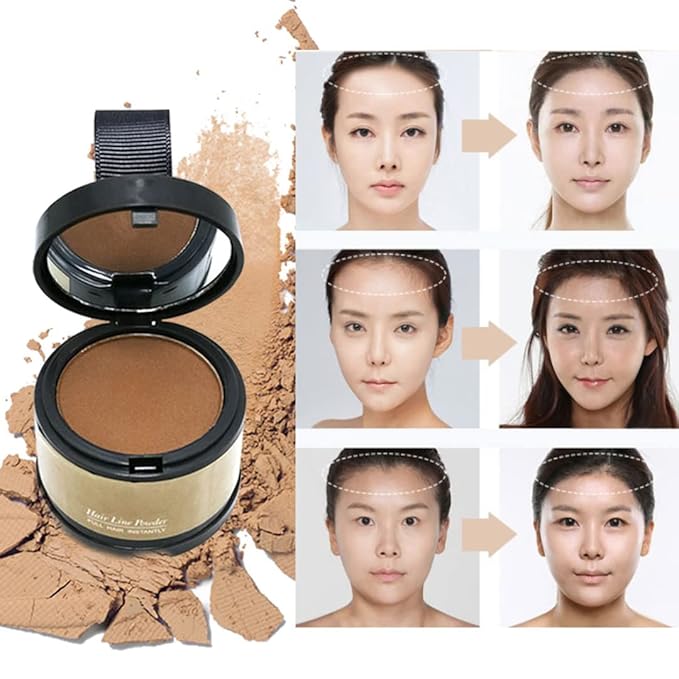Hairline Powder (Medium Brown) - Instantly Cover Gray Roots, Hair Touch-Up, Hair Color Shadow for Thin Hair