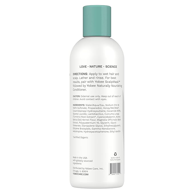 Yobee Rebalancing Shampoo – Sulfate-Free Dry, Flaky & Itchy Scalp Care | Probiotic Shampoo with Organic Honey, Turmeric, Vitamin B12 & Oat | Dandruff, Eczema & Psoriasis Relief | Doctor Founded