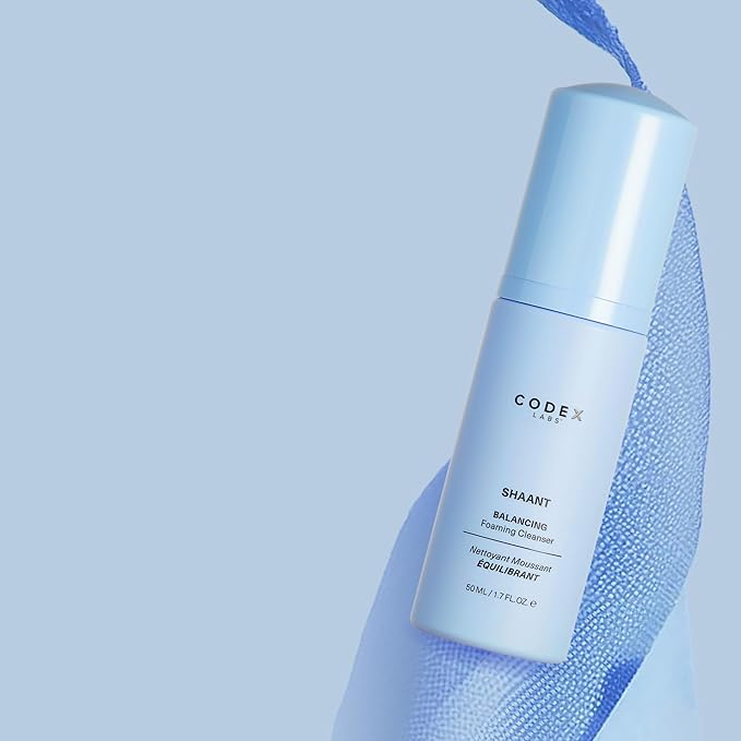 Codex Labs Shaant Balancing Foaming Face Cleanser - Oil Control & Pore Minimizer for Acne-Prone, Oily & All Skin Types - Micellar Water, Oil-Free, Vegan & Cruelty-Free (3.4 oz)