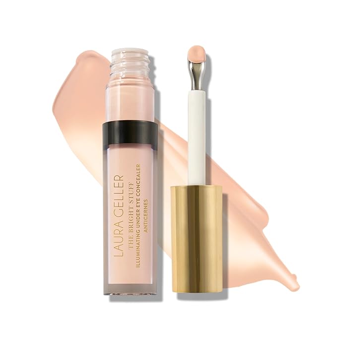 LAURA GELLER NEW YORK The Bright Stuff Illuminating Under Eye Concealer with Cooling Metal Tip - Light Coverage (01 Porcelain)