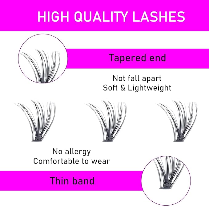 Lash Extension Kit DIY 240pcs Lash Clusters Eyelash Extension Kit, 12-18mm 30D 40D Individual Lashes Kit with Lash Bond and Seal, Lash Tweezers for Self Use (30D&40D, 0.07D, 12-18mm, Kit)