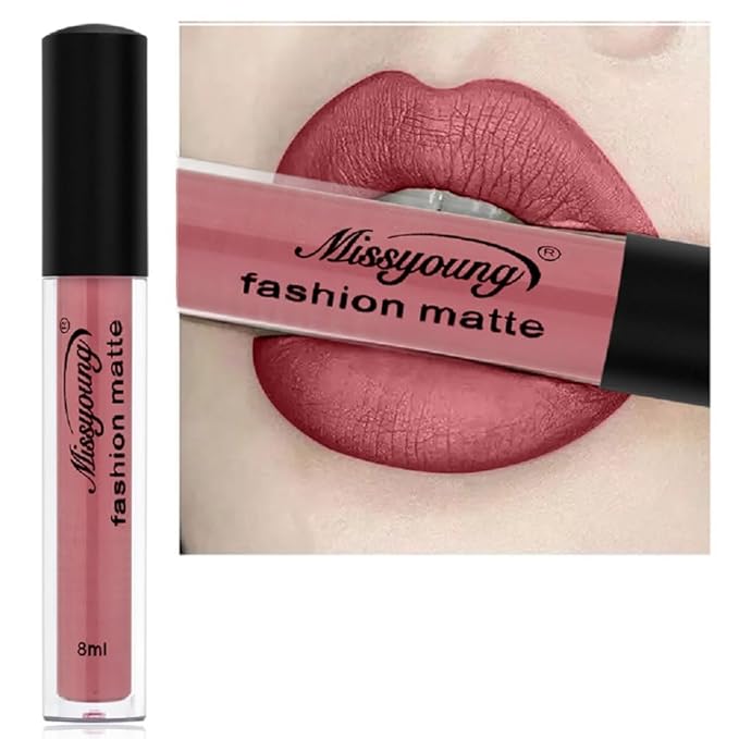 Generic Missyoung 18-Color Matte Liquid Lipstick Set, Long-Lasting Non-Sticky Formula, Flawless Makeup Looks (14)