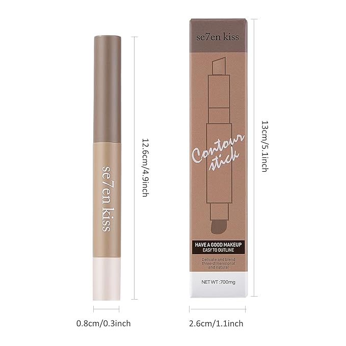 Nose Contour & Highlighting Stick with Brush - Umber | 2-in-1 Fine Tip Design for a Softly Sculpted, Lifted Look