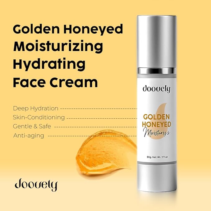 Golden Honeyed Moisturizing Cream | Hydrating Face Cream with Hyaluronic Acid, Sweet Almond Oil & Natural Extracts – Lightweight, Non-Greasy & Scented Moisturizing Body Oil – 50g(1.75 Fl.oz)