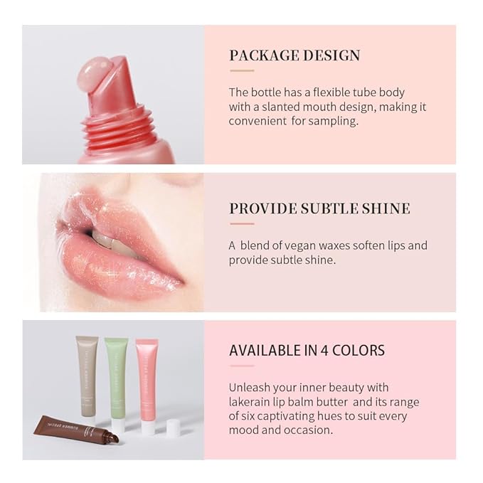 3Pcs Summer Lip Glossy Butter Balm Set, Instant Moisture Sheer Tint, Non-Sticky, Conditioning Formula to Soothe & Repair Dry, Chapped Lips, Jelly Lip Stain with Natural Scent (#1+3+5, 3Pcs)