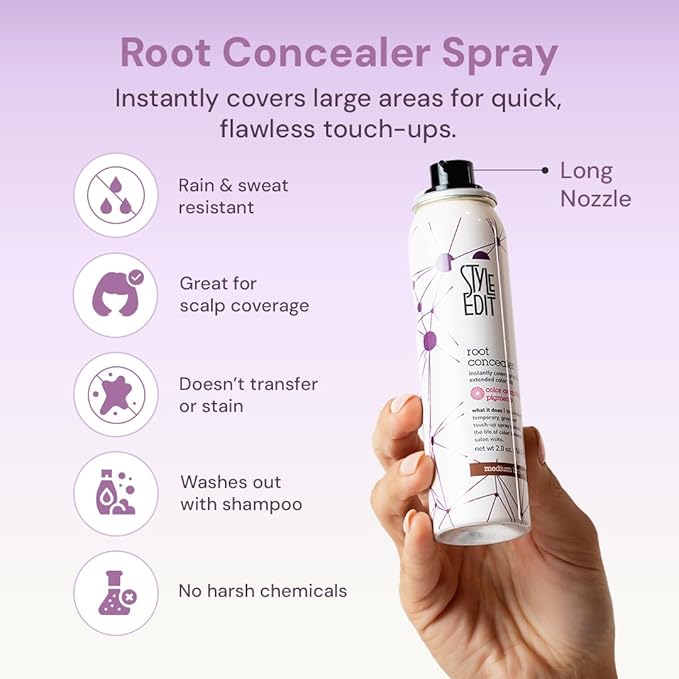 Style Edit Root Concealer Touch Up Spray (Multiple Colors Available) - Instantly Covers Greys And Roots - Professional Salon Quality Grays Cover Up Hair Products for Women Light Brown 2 Ounce PACK OF 4 PLUS 1 FREE (Total Of 5)