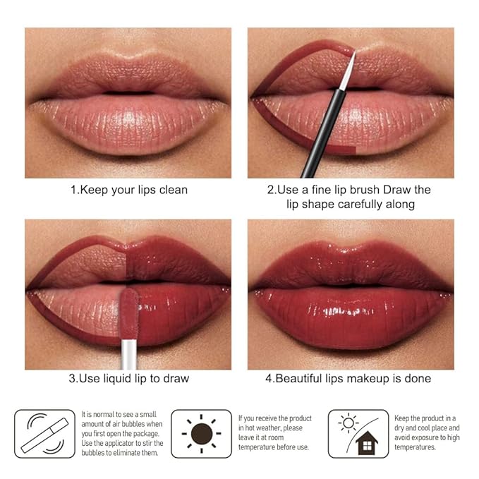 Kaely Longwear Shine Lipstick for Women, Highly Pigmented Liquid Lip Color Makeup, Non-Transfer Lip Gloss Stain Waterproof Smudge Proof 24 Hour, Glossy Finish, Vegan & Cruelty-free, 04 LIPPY