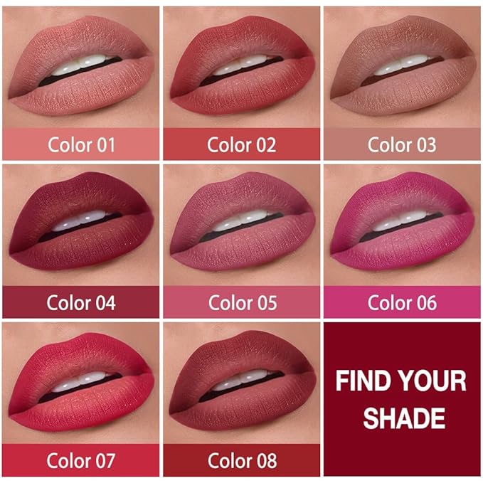 Plum Red Gradient Matte Lipstick Crayon Lip Liner pencil,Crayon Form and Cone Tip 2-in-1 Lip Liner and Lipstick Lip Combo Set Achieve Flawless Contour Gradual Ombre Effect lip Pencil for Old Women