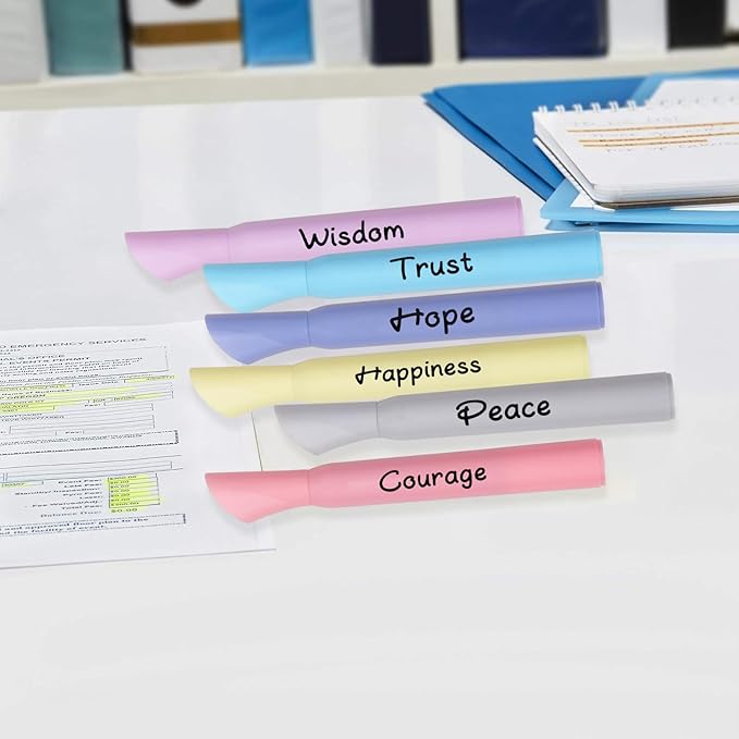 Highlighters Assorted Colors, 6 Pack Tank Style Highlighters, Chisel Tip, No Bleed Bible Highlighter Markers for Teacher Students, Classroom Must Have, School Supplies
