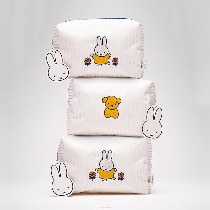 The Crème Shop x Miffy Perfect Travel Makeup Bag, Cute Zipper Pouch, Spacious, Durable, Lightweight Cosmetic Organizer, Official Miffy Design, With Hang Tag & Printed Label