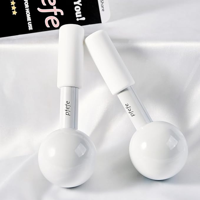 Pfefe Ice Globes for Face & Eyes, Unbreakable Stainless Steel Cryo Sticks for Beauty Routines, Facials Cold Roller Cooling Globes for Puffiness, Wrinkles, Dark Circles, Headaches