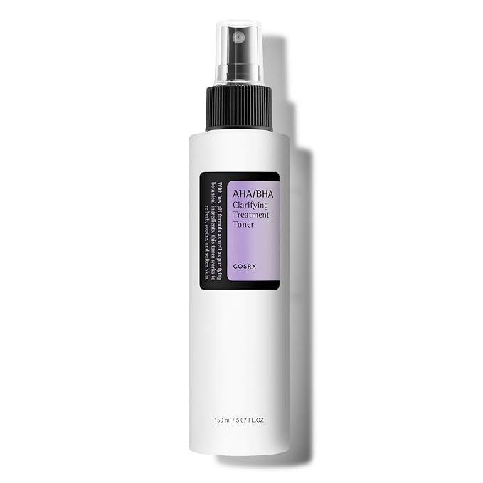 COSRX AHA/BHA Treatment Toner 5.07 fl.oz/ 150ml, Facial Exfoliating Spray for Whiteheads, Pores, & Uneven Skin, Korean Toner, Korean Skin Care, Stocking Stuffers, Gifts for Women, Holiday Gifts