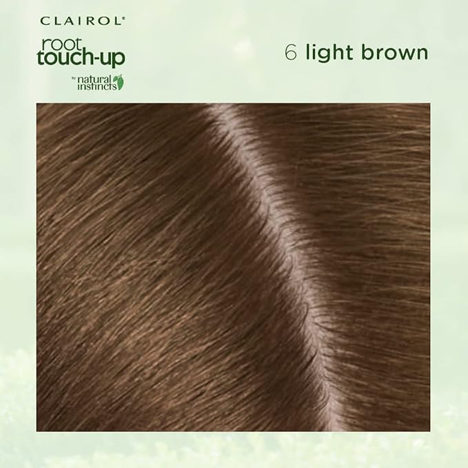 Clairol Root Touch-Up by Natural Instincts Permanent Hair Dye, 6 Light Brown Hair Color, Pack of 1
