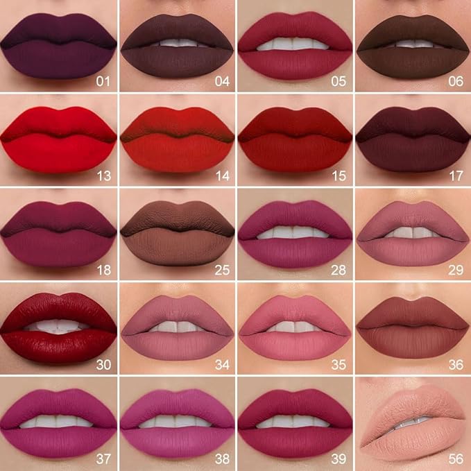 1Pcs 2 in 1 Bright Red Matte Lip Liner and Liquid Lipstick Stain Makeup Set for women, Red Long Lasting Smudge Proof Lip Tint Matte Finish Lip Gloss for All-Day Color Hold Easy to Use 13#
