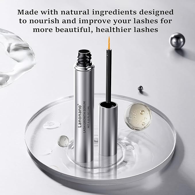 Lash Serum, Eyelash Growth Serum for Longer & Thicker Lashes, Eyelash Rapid Growth, Vegan & Cruelty-Free, 0.1 Fl Oz (3ml)