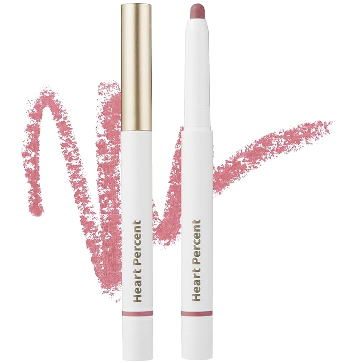 Heart Percent Dote On Mood Lip Liner Pencil, Long-Lasting Creamy Lip Crayon Smooth Lipliner Retractable Lipstick Overlip Line Color 0.8g, #19. Dusty Pink