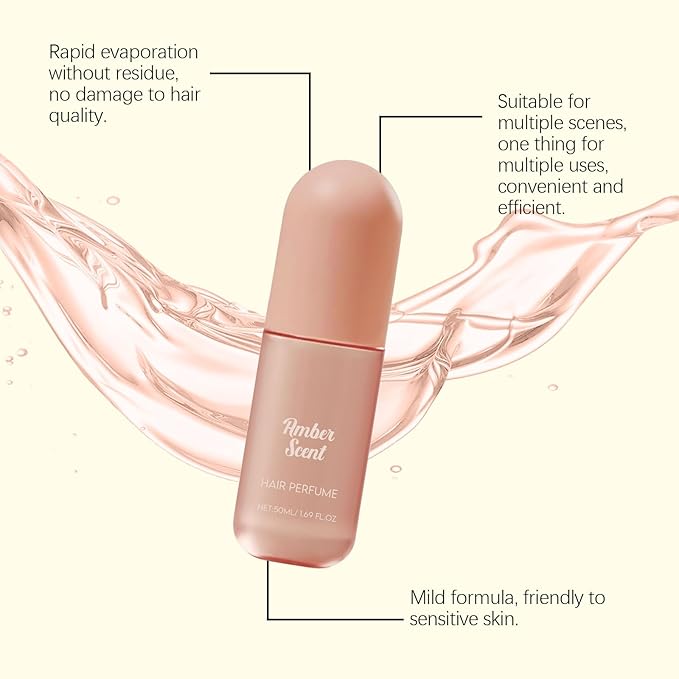 Hair Mist Perfume & Full Body Spray for Women - Amber Body Fragrance Mist, Freshen Hair, Body & Pillows, 50mL