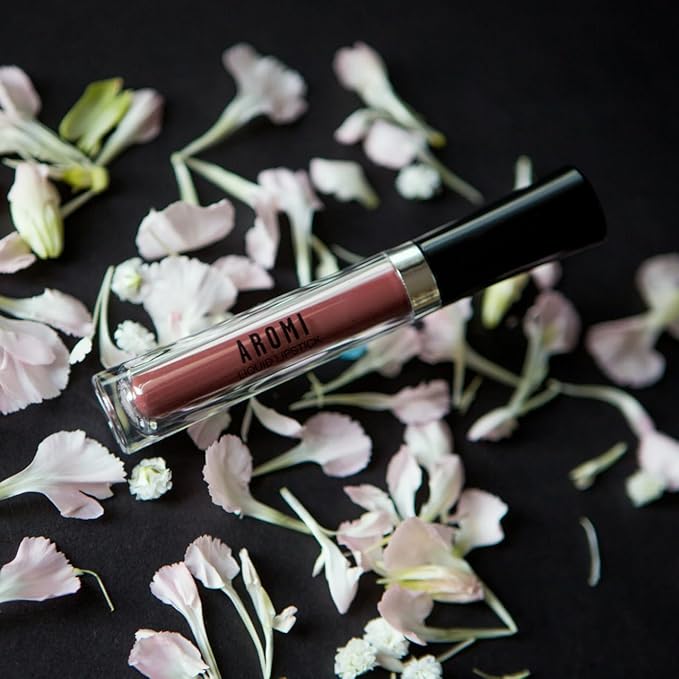 Aromi Chocolate Brown Liquid Lipstick | Dark Brown Nude Lip Color, Vegan and Cruelty-free, Long-lasting, Waterproof, Handmade (Magnetic Mahogany)
