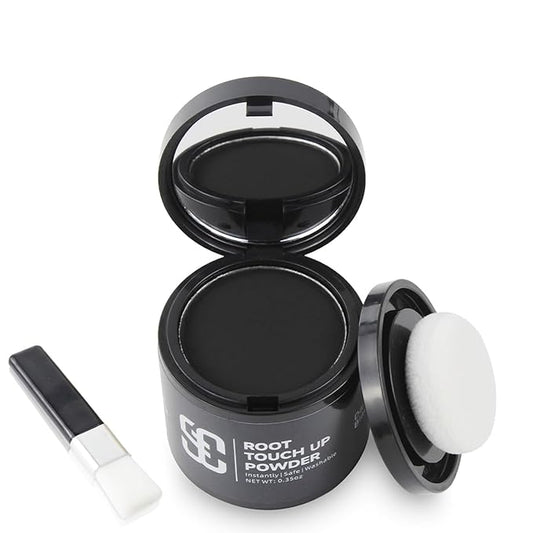 SOVONCARE Hairline Powder - Root Touch Up & Gray Hair Concealer for Men and Women, Instantly Covers Thinning Hair and Bald Spots, Natural-Looking Coverage Dark Black 0.35 oz