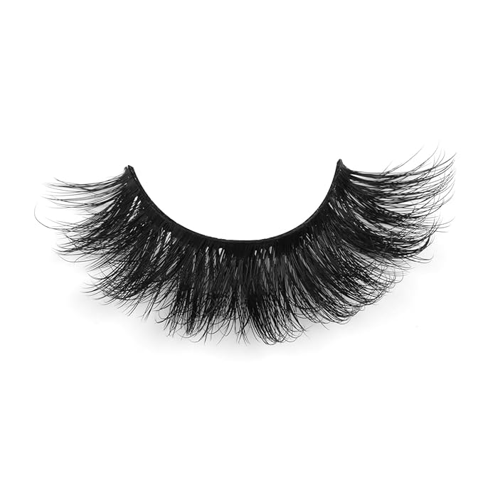 Kiromiro Mink Lashes False Eyelashes 18mm 3D Volume Cat Eye Lashes Faux Mink Eyelash Wispy Fake Eyelashes Thick Strips Lash Pack, 7 Pairs