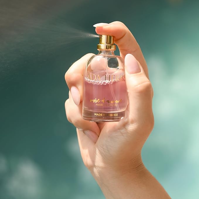 Rose Hair Perfume for Women Long Lasting - Hair & Body Fragrance Mist with Castor Oil & Glycerin - Moisturizing Shine Spray for Frizz Control & Dry Hair - Alcohol Free Travel Size 1 fl. oz.