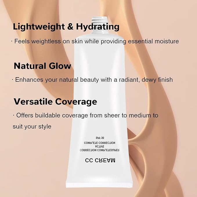 CC Cream with SPF 50, Complete Correction Super Active for Older Women, 30ml (Natural, 2Pcs)