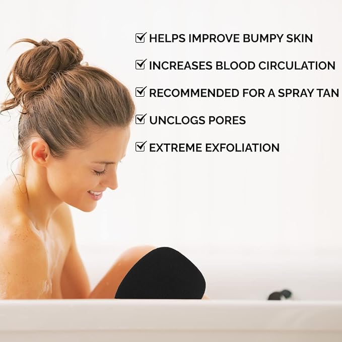 Exfoliating Body Scrub for Bath and Shower Use - Face Scrubber and Body Exfoliator Mitt, Dead Skin Remover - Exfoliating Glove Shower Scrub for Men and Women - Single Black