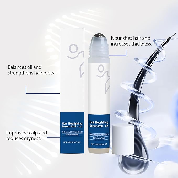 Rosemary Hair Growth Serum Roll On, Nourishing Scalp Serum for Thicker, Fuller Hair For Women & Men, 25ml / pcs