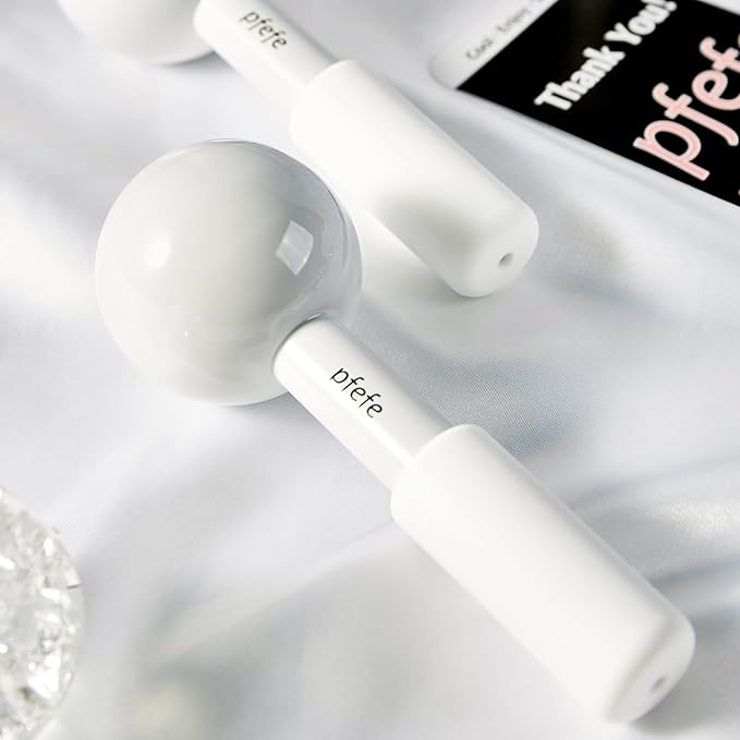 Pfefe Ice Globes for Face & Eyes, Unbreakable Stainless Steel Cryo Sticks for Beauty Routines, Facials Cold Roller Cooling Globes for Puffiness, Wrinkles, Dark Circles, Headaches