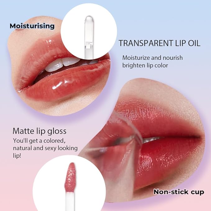2-in-1 Matte Liquid Lipstick & Clear Lip Gloss, Long Lasting Waterproof Smudge Proof 24 Hour Lip Color Stain, Non Stick & Non Fading, Vegan Matte Makeup Lip Stain for Women,Coral Orange #04
