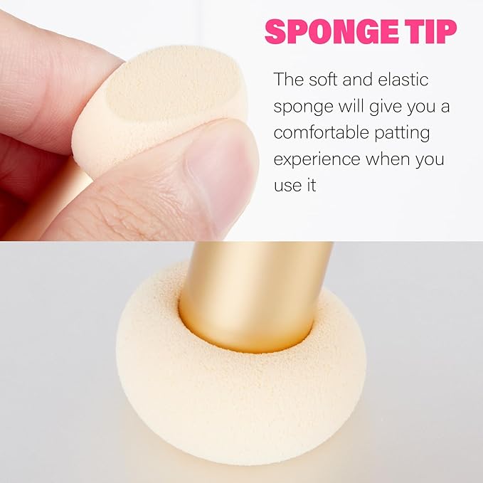 Dual-Ended Hair Makeup Brush, Precision Hairline Powder Brush With Sponge Tip - Seamless Blending - Root Touch Up And Hair Contour Brush (Skin Tone, 4.7 Inch)