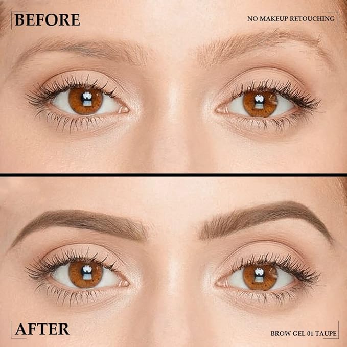 Kaely Thickening Brow Mascara,Tinted Eyebrow Gel Waterproof,Eyebrow Color Makeup,Brow Fast Sculpt,Vegan,Cruelty Free,maquillaje gel para cejas a prueba de agua,01 Taupe