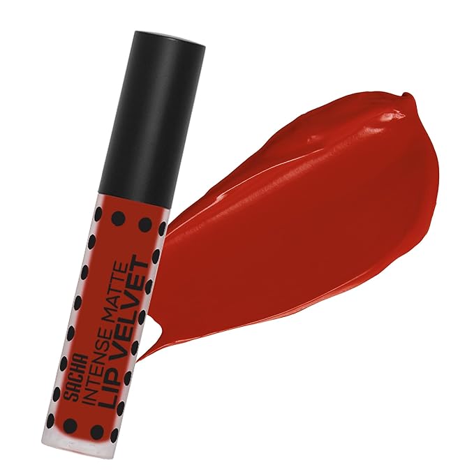 Sacha Cosmetics Intense Matte Lip Velvet Liquid Lipstick, Long-Lasting Velvet Matte Finish, 0.2 fl oz, Life Of D Party