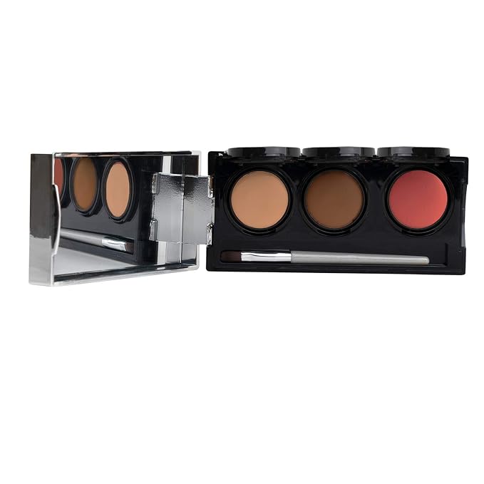 Dermaflage Tattoo Cover Up Makeup (Olive) - Bruise Full Coverage Concealer - Full Coverage Waterproof Concealer for Bruise, Scar & Acne - Smudge Proof Body Makeup Palette with 3 Pro SFX Shades + Brush