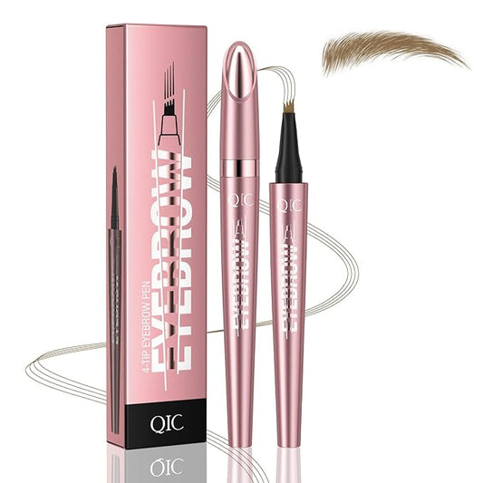 Eyebrow Pen, Waterproof Microblading Eyebrow Pencil, Eye Brown Makeup Pen with a Micro-Fork Tip for Women to Effortlessly Create Hair Like Natural Brows Light Brown