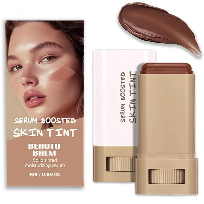 Foundation Stick Beauty Balm Serum Boosted Skin Tint, Serum Boosted Skin Tint Balm, Solid Tinted Moisturizing SerumContour Stick Foundation FaceStick, Longwear ContourStick, Natural Finish (#1)