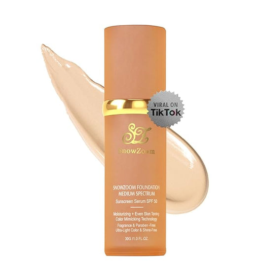 Medium/Light Spectrum-Color Changing Foundation 4 in 1 -with SPF 50+,Hydrating Longwearing & Waterproof，Makeup Care (light spectrum - for people with fa, 1.2oz)