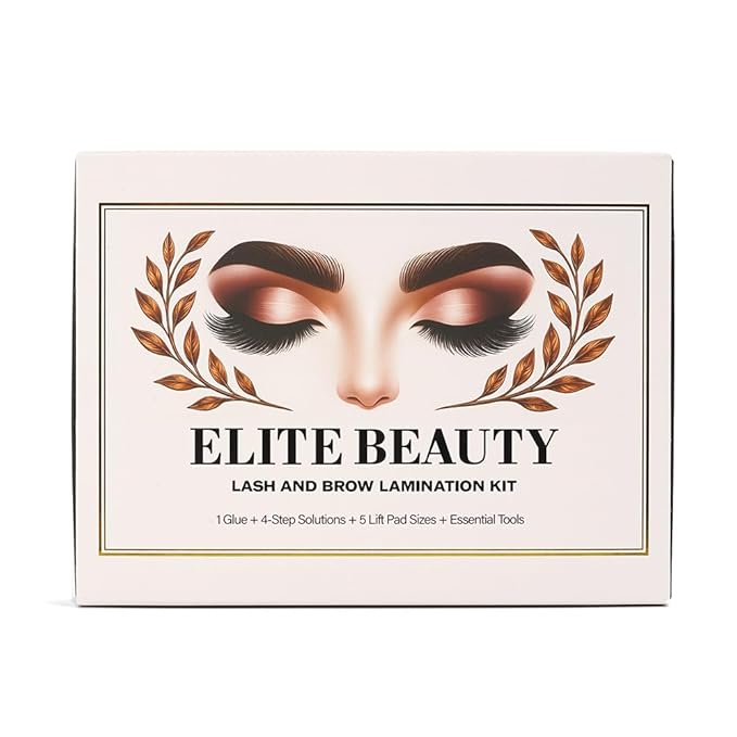 Elite Beauty Lash Lift & Brow Lamination Kit – Professional 4-Step Formula with Tools – Long-Lasting Lash Curl Up to 6–8 Weeks – Vegan, Sensitive, Home & Salon Use