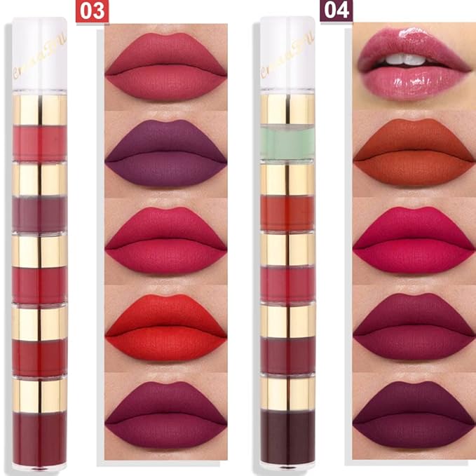 evpct 20 Colors Liquid Matte Lipstick Set Lip Stick Stain Packs Matte for Dark Skin Women,Dark Red Mat Matt Long Lasting Original 24 Hour lipstick lapiz labiales mate 24 horas originales mate