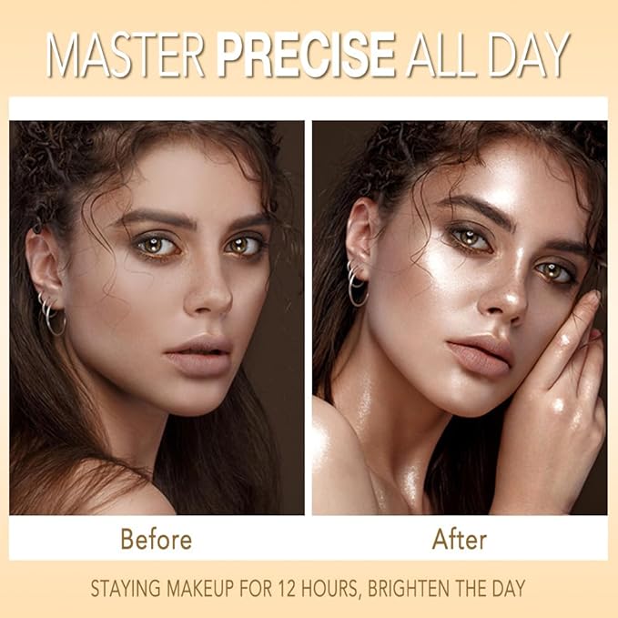 Pearl White Shimmer Glitter Highlighter Highlight Makeup Contour Powder,Glitter Face Illuminator Highlighter, Illuminator Make Up (Pearl White)