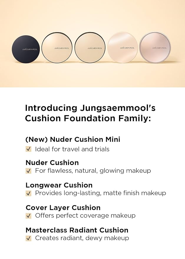 [JUNGSAEMMOOL OFFICIAL] Essential Skin Nuder Cushion Mini (02 Fair Light) | SPF50 Broad Spectrum