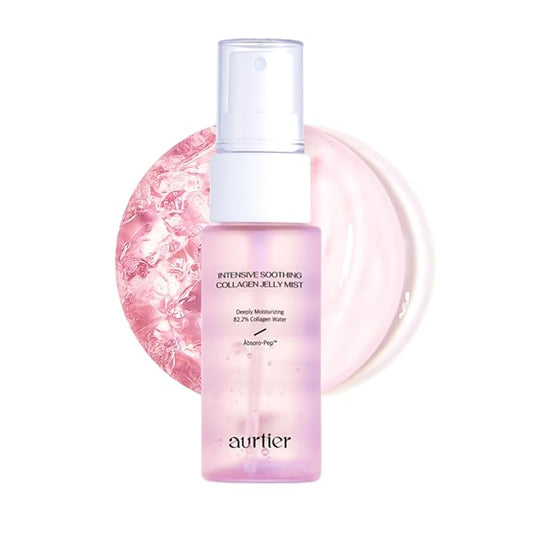 Intensive Soothing Collagen Jelly Mist, Deep Hydrating Pink facial mist, Elasticity Moisturizer, Dewy Glow Spray, Hyaluronic Acid, Lightweight Gentle for All Skin, Korean skin care 1.01 fl oz