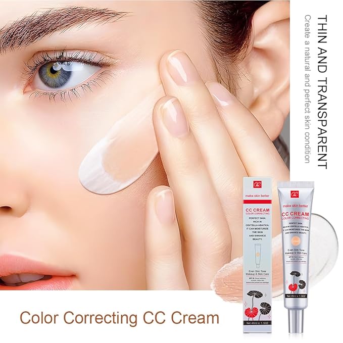 Color Correcting CC Cream with SPF 25, Coverage Lightweight Foundation, Hydrating Serum, Even Skin Tone Makeup and Skin Care, Refine Skin Texture, Avoid Sun Damage