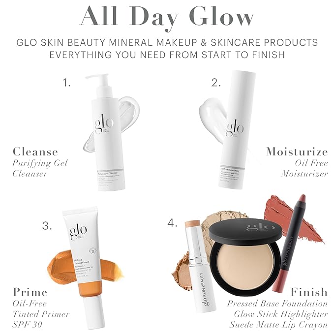 Glo Skin Beauty Pressed Base Powder Foundation Makeup (Cocoa Light) - Flawless Coverage for a Radiant Natural, Second-Skin Finish