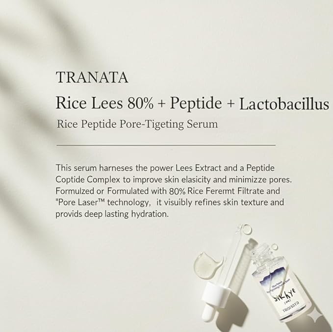 [TRANATA] Rice Punch Peptide capsule Serum1.01floz – Hydrating Korean Glow Essence for Glass Skin & Makeup Prep | 80% Fermented Rice Extract
