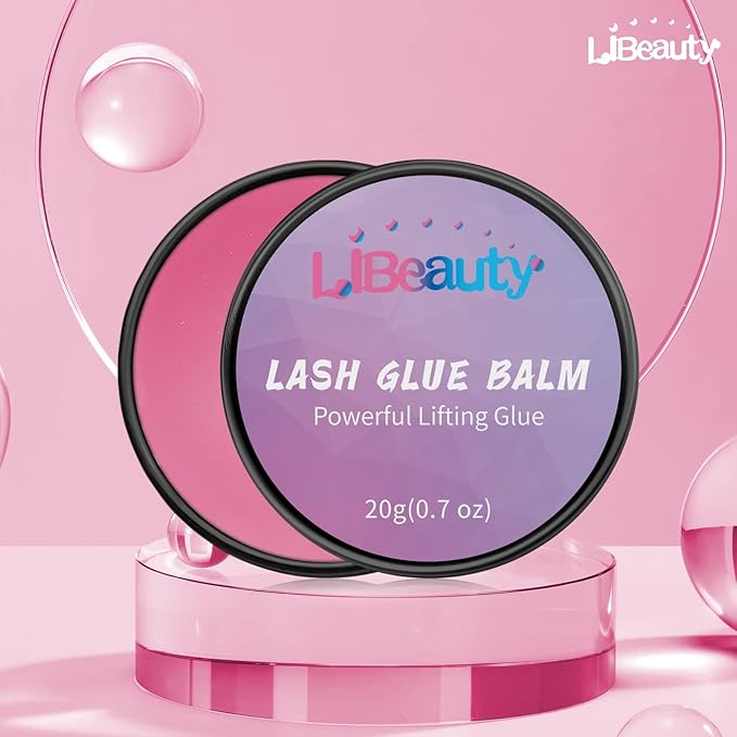 Libeauty Lash Glue Balm Lash Lift Adhesive 0.71Oz/20G Strong Sticky Fruit Flavor Eyelash & Eyebrow Perm Glue Balm for Long Lasting Individual Brow Lamination Gel