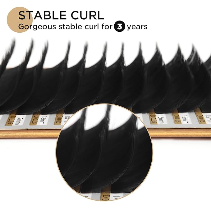 LASHVIEW Faux Eyelash Extensions Volume Fan for Professional Salon UseThickness 0.05mm Soft D Curl Length 8-15mm mixed Semi-Permanent Individual Silk Lashes