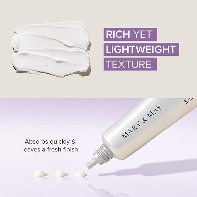 Mary&May Tranexamic Acid (TXA)+Glutathione Eye Cream | Dark Circles & Hyperpigmentation | With Niacinamide & Vitamin C | Firms Under Eye Area | Wrinkle & Fine Line Care | Korean Skincare, 1.01 oz.